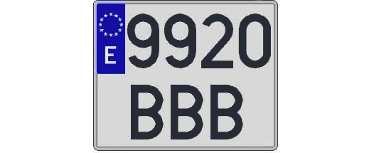 9920BBB matricula cuadrada