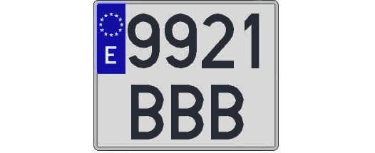 9921BBB matricula cuadrada