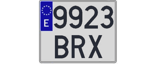 9923BRX matricula cuadrada