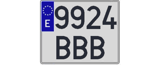 9924BBB matricula cuadrada