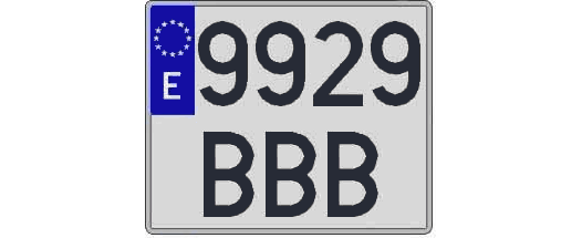9929BBB matricula cuadrada