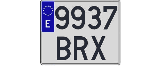 9937BRX matricula cuadrada