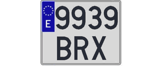9939BRX matricula cuadrada