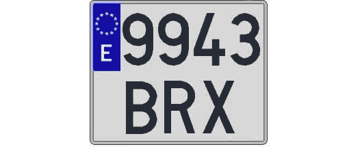 9943BRX matricula cuadrada