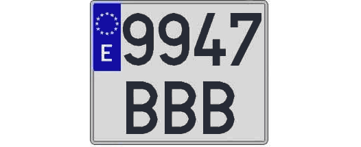 9947BBB matricula cuadrada