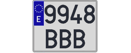 9948BBB matricula cuadrada