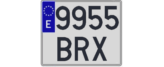 9955BRX matricula cuadrada