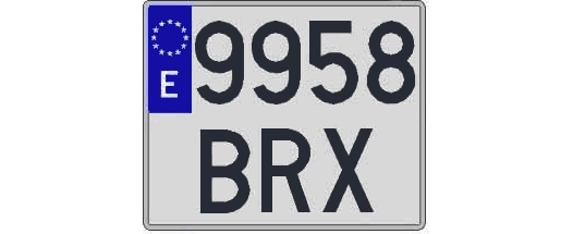 9958BRX matricula cuadrada