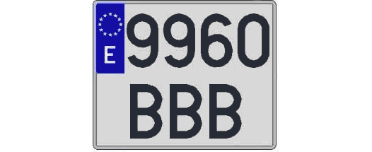 9960BBB matricula cuadrada
