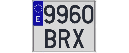 9960BRX matricula cuadrada