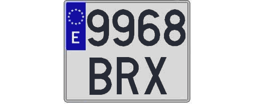 9968BRX matricula cuadrada
