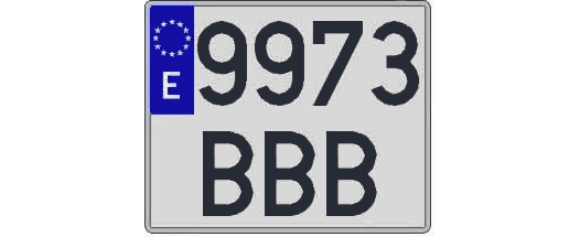 9973BBB matricula cuadrada