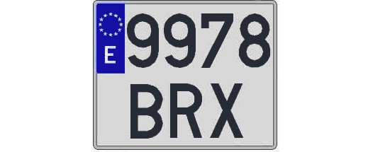 9978BRX matricula cuadrada