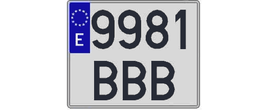 9981BBB matricula cuadrada