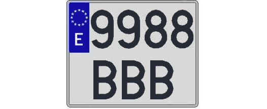 9988BBB matricula cuadrada