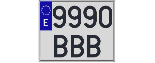 9990BBB matricula cuadrada