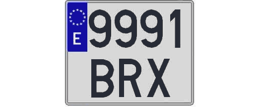9991BRX matricula cuadrada