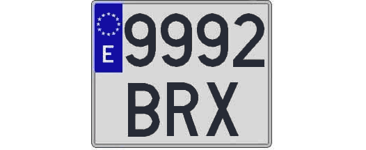 9992BRX matricula cuadrada