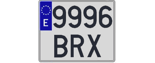 9996BRX matricula cuadrada