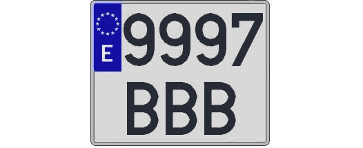 9997BBB matricula cuadrada