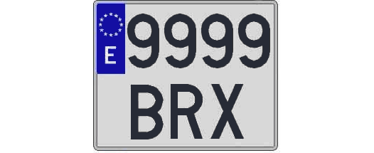 9999BRX matricula cuadrada