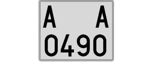 A0490A matricula cuadrada