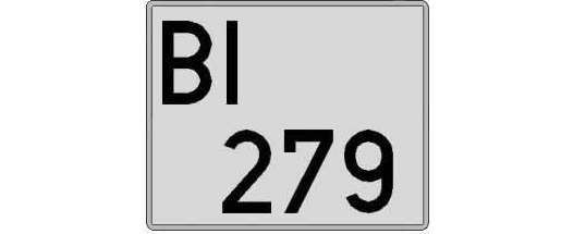 BI279 matricula cuadrada