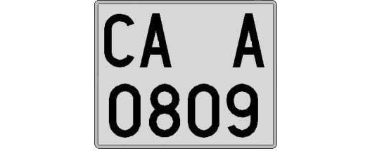 CA0809A matricula cuadrada