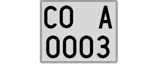 CO0003A matricula cuadrada