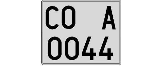 CO0044A matricula cuadrada