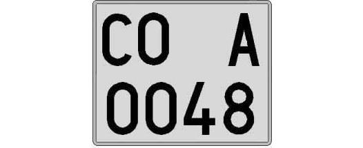 CO0048A matricula cuadrada