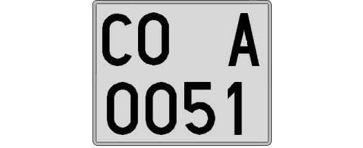 CO0051A matricula cuadrada
