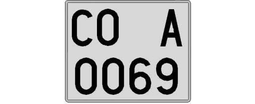 CO0069A matricula cuadrada