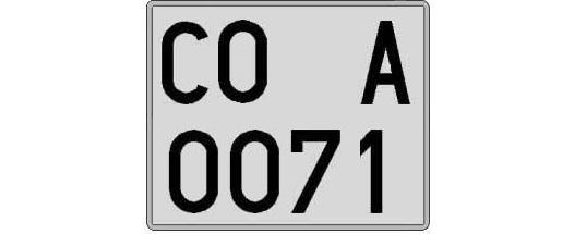 CO0071A matricula cuadrada