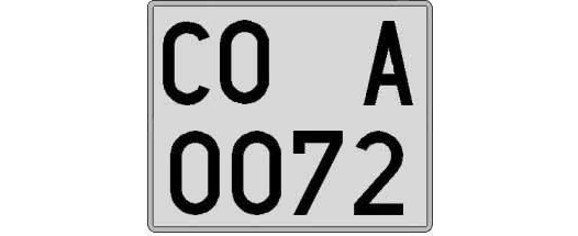 CO0072A matricula cuadrada