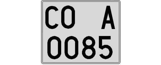 CO0085A matricula cuadrada