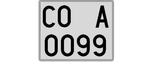CO0099A matricula cuadrada
