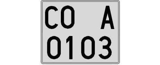 CO0103A matricula cuadrada