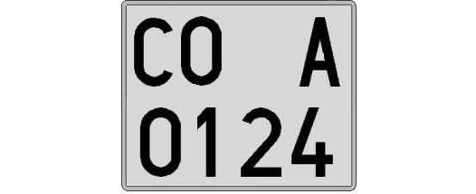 CO0124A matricula cuadrada