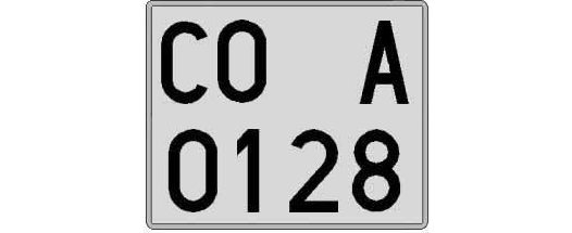 CO0128A matricula cuadrada
