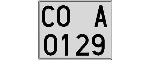 CO0129A matricula cuadrada
