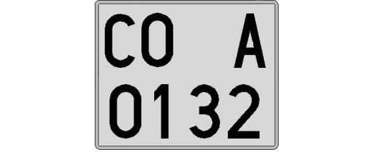 CO0132A matricula cuadrada