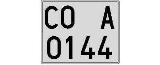 CO0144A matricula cuadrada