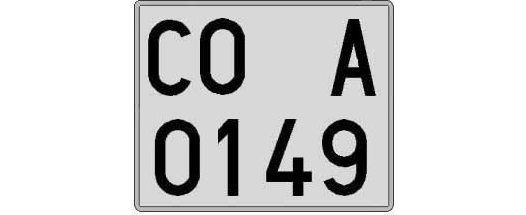 CO0149A matricula cuadrada
