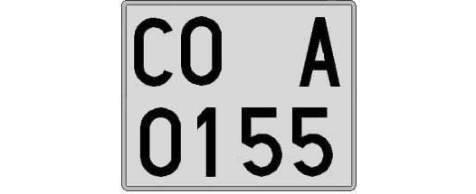 CO0155A matricula cuadrada