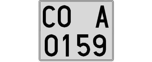 CO0159A matricula cuadrada