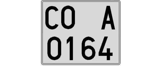 CO0164A matricula cuadrada