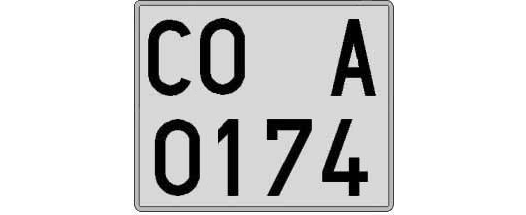 CO0174A matricula cuadrada