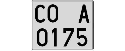 CO0175A matricula cuadrada