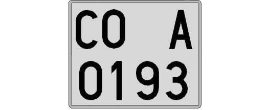 CO0193A matricula cuadrada